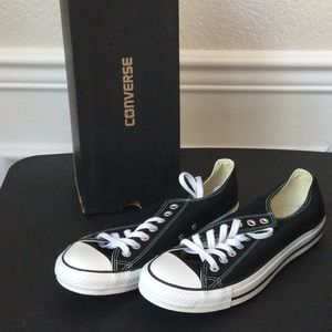 NIB Converse- All Star black white shoes, size 7 mens 9 womens